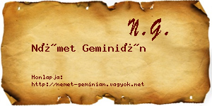 Német Geminián névjegykártya